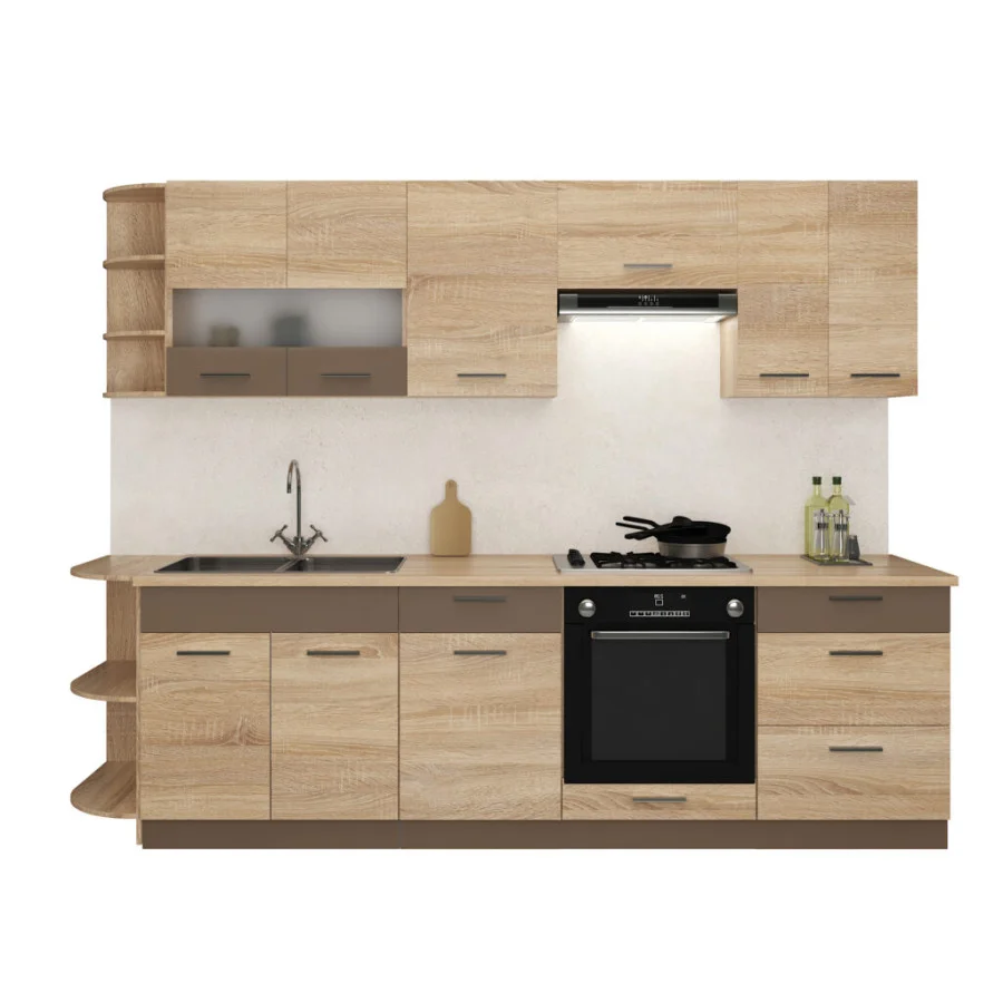 Kitchen Alina sonoma oak / latte. The size is 2,8 meters order